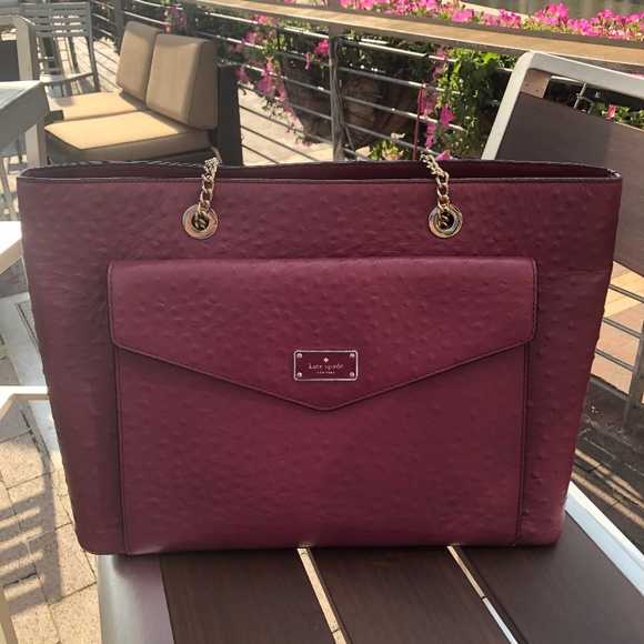 Kate Spade New York Halsey A La Vita Ostrich Leather Bag